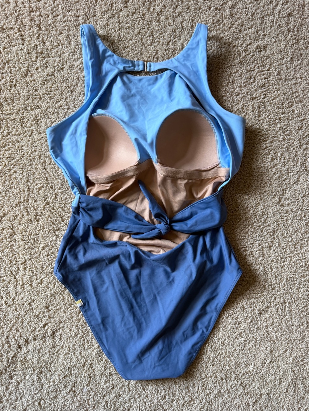 Summersalt Blue Colorblock Tie Back Swim Suit Size 10 - Picture 3 of 4